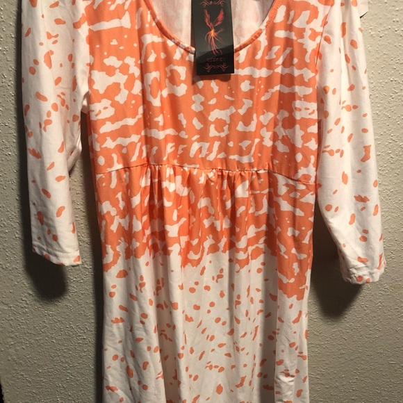 Reborn New W.T. XL Size Orange and White Print 35” Leigh 20 Chest 18 Waist - Picture 4 of 4